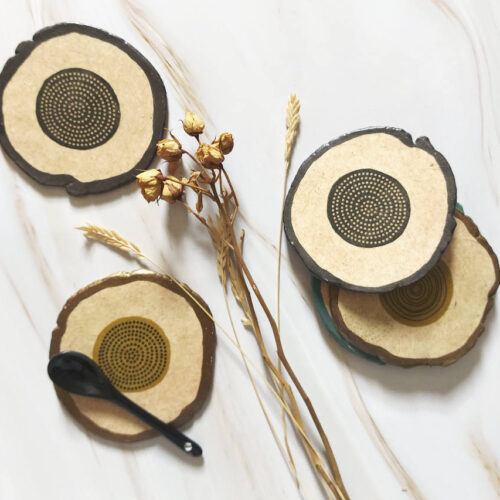 Handmade & Exclusive Design Coasters Set 'Forest Sounds'.