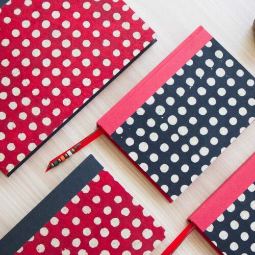 Libreta encuadenación artesanal "Ladybug"