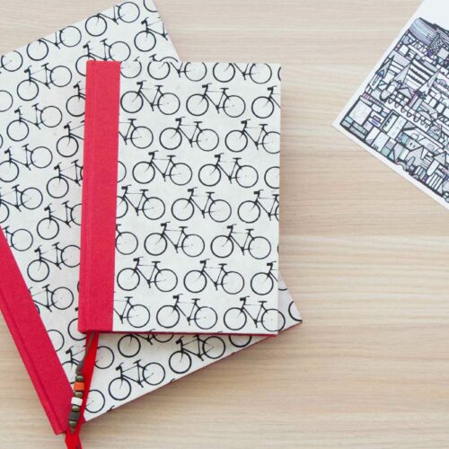 Libreta encuadenación artesanal "Bicicletas"