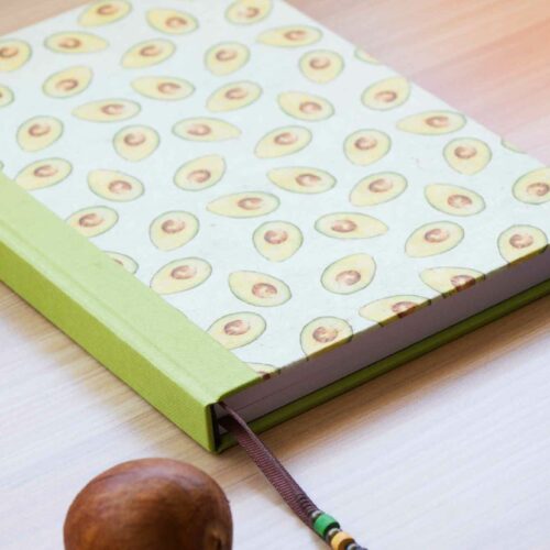 Libreta encuadenación artesanal "Aguacates"